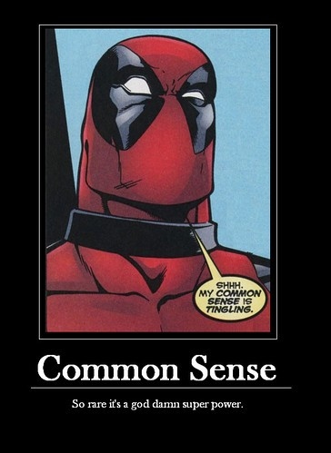 comic book, common sense and deadpool