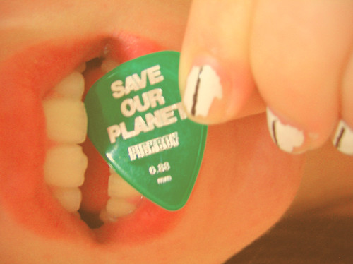 green, guitar and lips