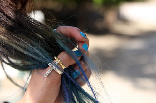 blue, girl and hair