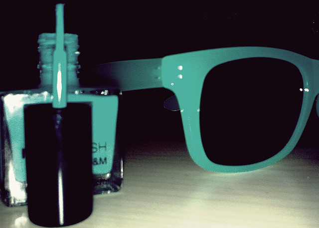 blue, glasses and nail