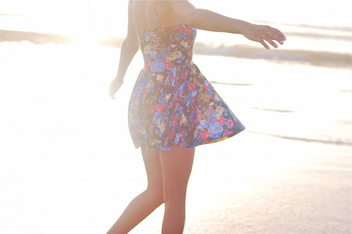 beach, dress and floral