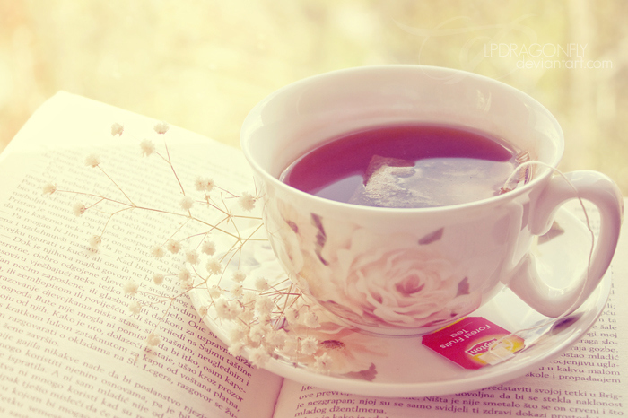 book, cup and elegant