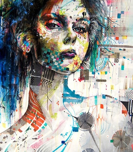 aquarelle, art and face