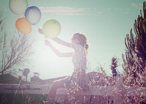 balloons, color and girl