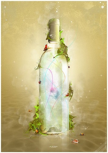 art, bottel and bottle