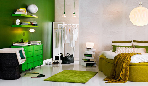 bedroom,  green and  interior