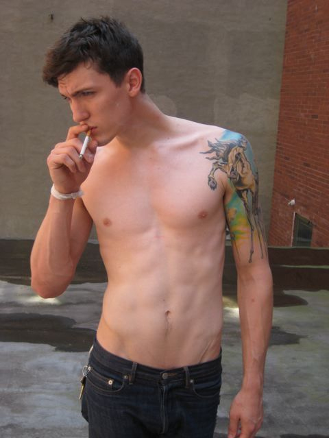 boy, cigarette and hot