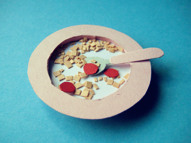 bowl, breakfast and cardboard