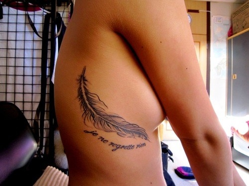 feather, feather tattoo and female