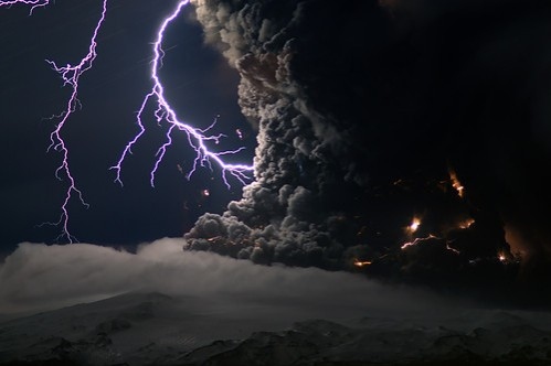 art, ash and lightning and clouds