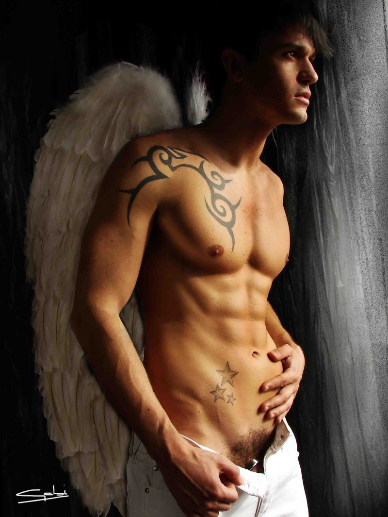 abs,  angel and  boy