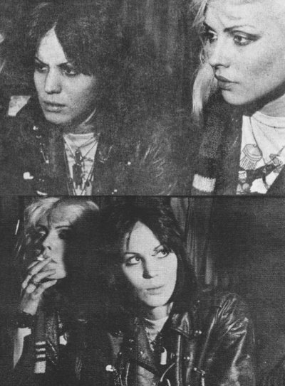black and white, debby harry and joan jett