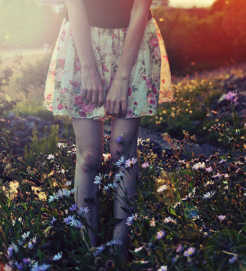 dress, flowers and girl