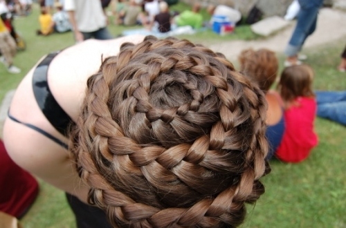 brunette, french braid and pretty