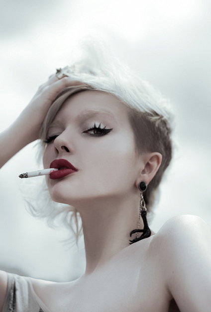 beauty, blonde and cigarette
