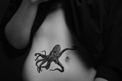 belly octopus octopus tattoo small tattoo woman