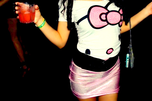 drink, girl and hello kitty