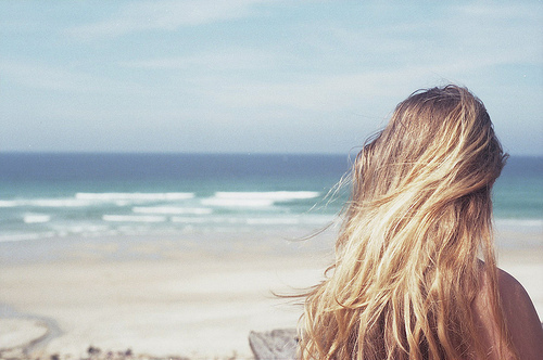 beach, blonde and girl