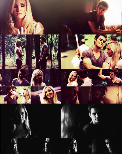 candice accola, caroline forbes and paul wesley