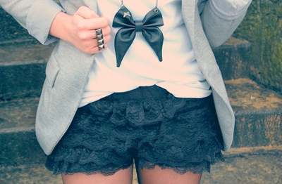 bow,  cute and  lace shorts