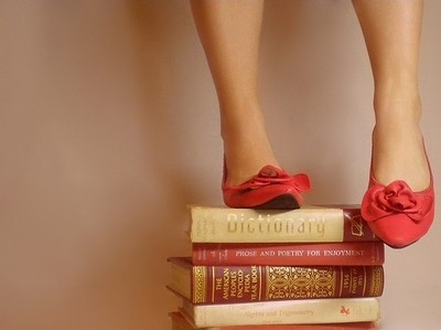 book,  books and  books and shoes