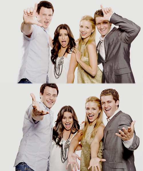 cory monteith, dianna agron and glee cast
