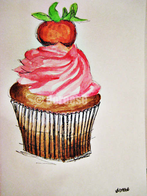 art, cupcake and drawing