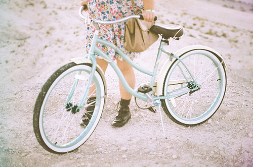 bike, cruiser bike and dress