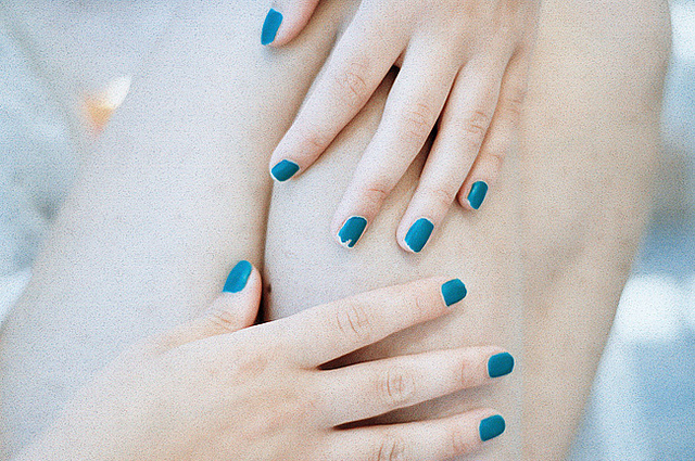 blue, hands and nails