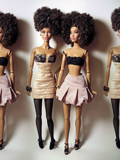 afro, barbie and barbie doll