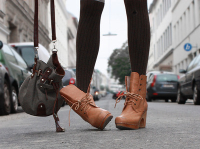 bag,  boots and  brown