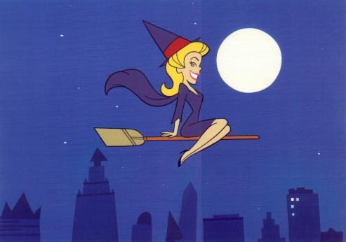 bewitched, blonde and broom stick