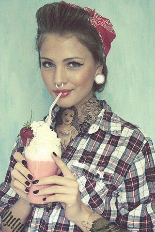 cocktail fake girl rockabilly tattoo tattoo de photoshop