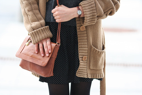 bag, cardigan and clothes