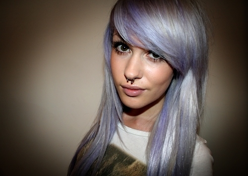 beautiful, blue hair and girl
