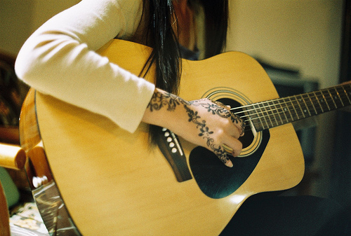 acoustic, girl and guitar