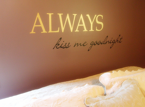always kiss me, bed, bedroom, goodnight, photography, text - image ...