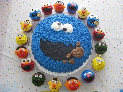 cake, cakes, colors, cookie monster, cupcakes, cuteness, food, fun ...