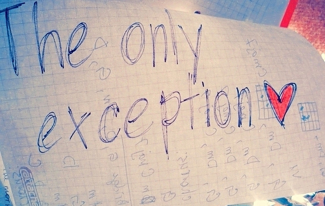 exception, heart and notebook