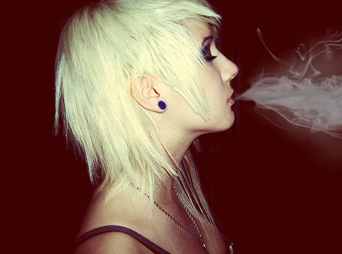 blonde, cigarettes and girl