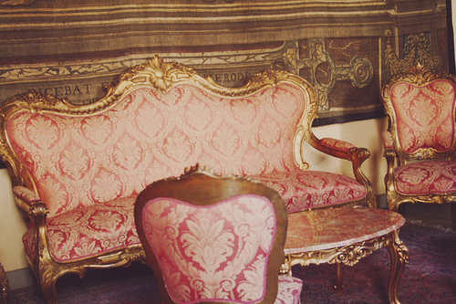 furniture, golden and ornate