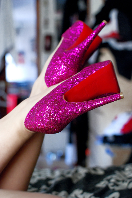 glamour, glitter and glitter shoes