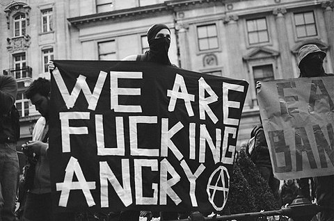 anarchy,  anger and  angry