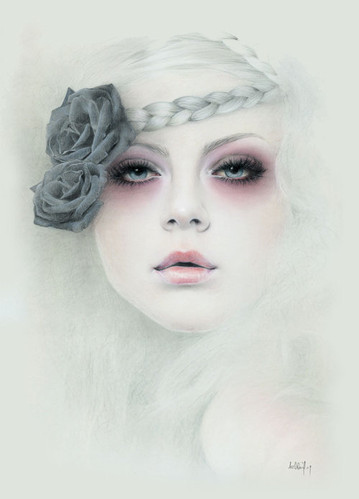 art, artwork, beauty, drawing, face, fantasy, girl, grey, illustration 