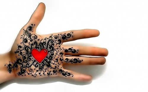 art hand hands heart hena