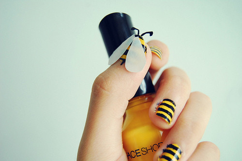 bee black hand nail art nail art designs nail polish