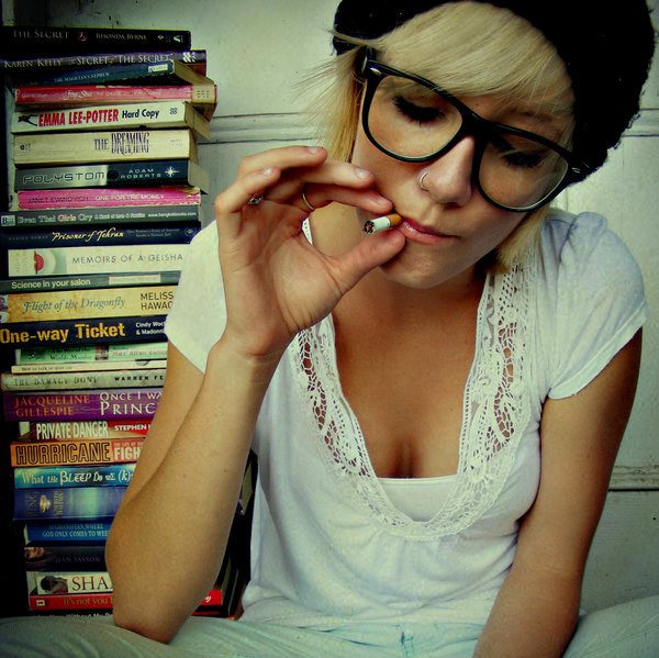 blonde, books and girl