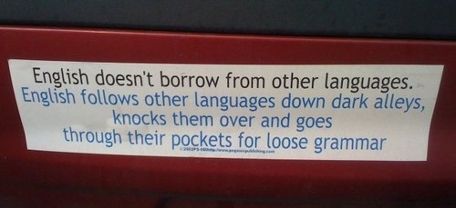 bumper sticker,  cool and  english