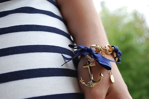 anchor, arm and blue