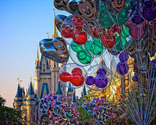 balloon, castle and colorful